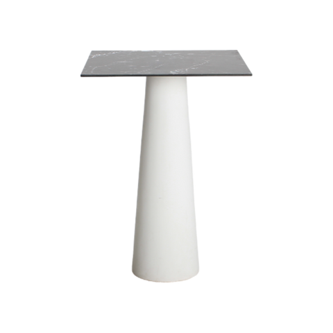Container table high white marble